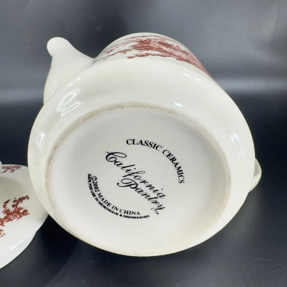 2002 California Pantry Teapot Rooster Chicken‎ Ceramic Carafe Classic Ceramics